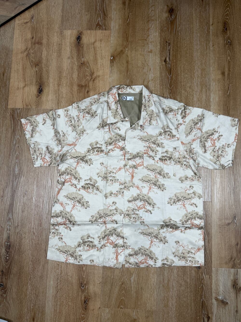 Hidden NY Bonsai Hawaiian Shirt Khaki XL New